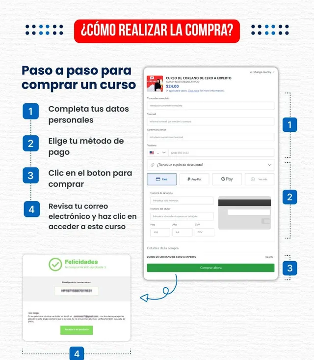 Pasos para comprar el curso